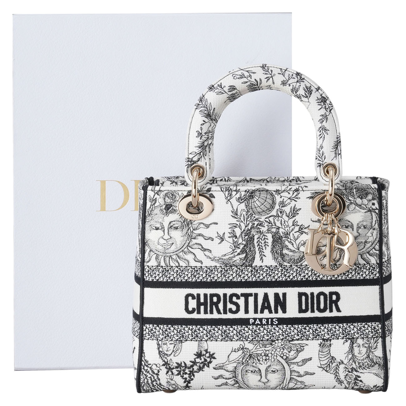 CHRISTIAN DIOR(USED)디올 자수 레이디 D-라이트 백 & 자수 스트랩